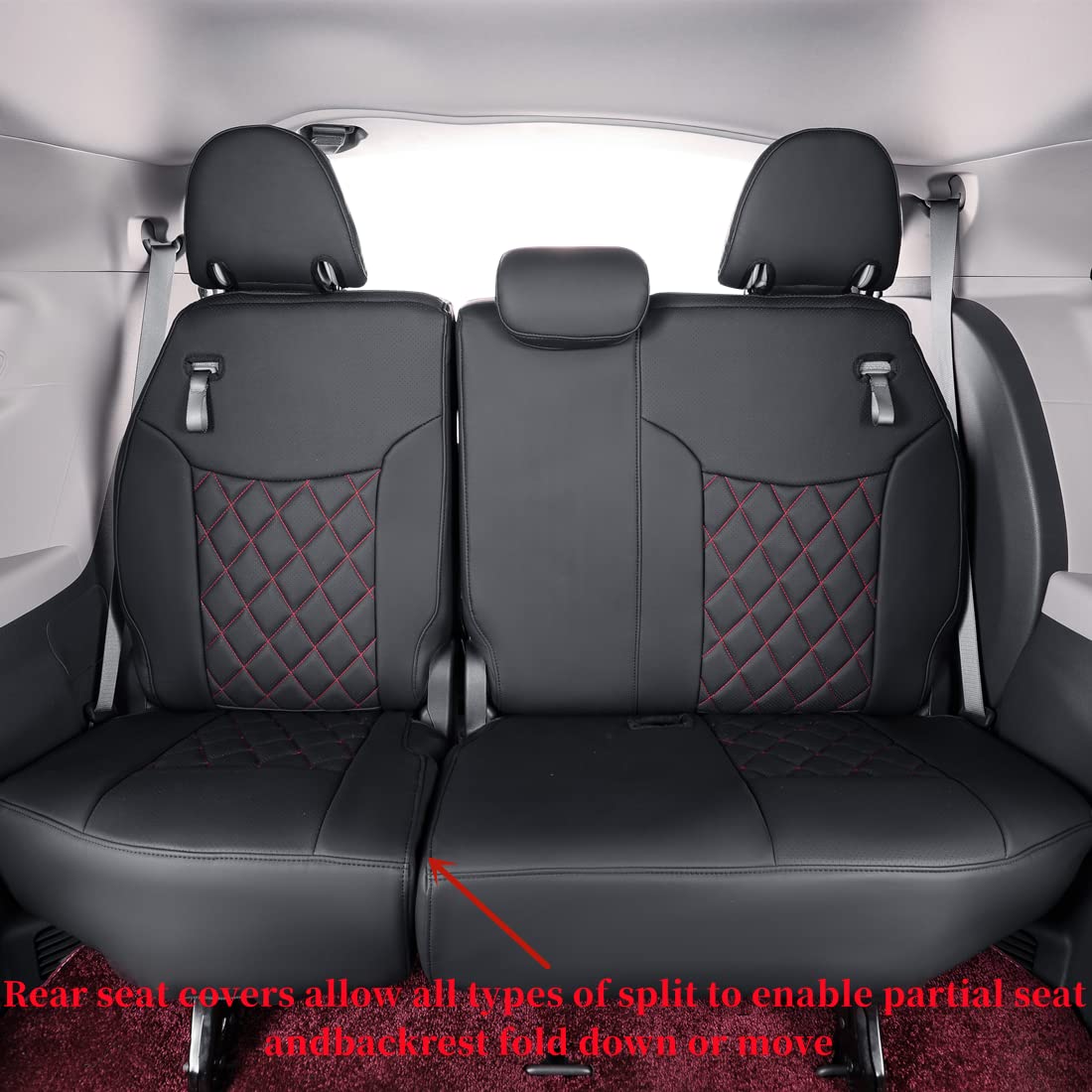 coverdream Sienna Seat Covers Custom Fit for 2021-2025 Toyota Sienna XSE,XLE(7-Seater),Limited,Platinum,2nd Row Without Leg Rest