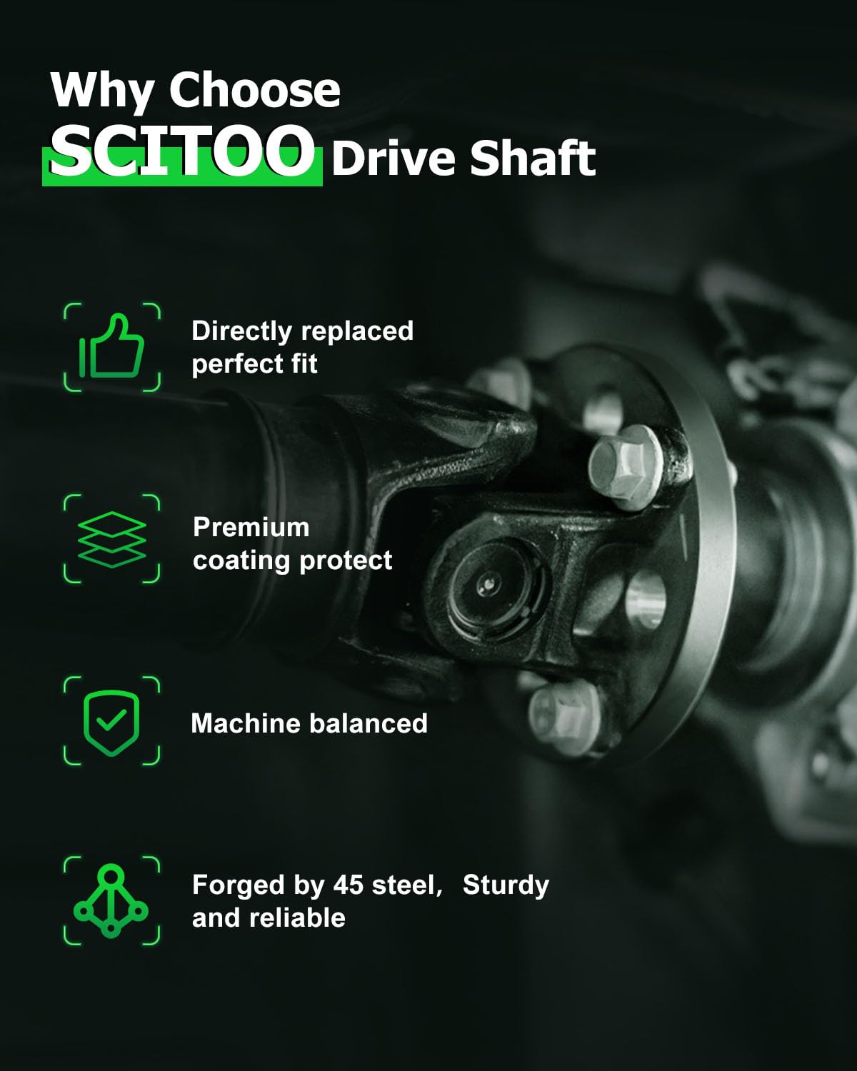 Scitoo?61.87''?Steel Rear Driveshaft Assembly Drive Shaft Prop Shaft For Chrysler 300 For Dodge Charger 2015-2019,Oe# 976-986 68