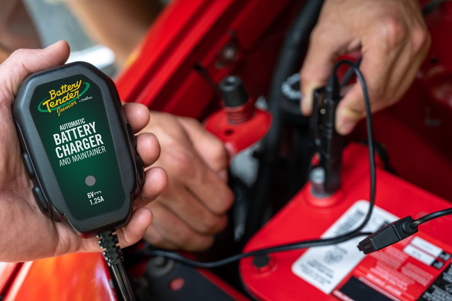 Battery Tender Junior 6V, 1.25 Amp Battery Charger And Maintainer: Fully Automatic 6V Automotive Battery Charger For Cars, Motor