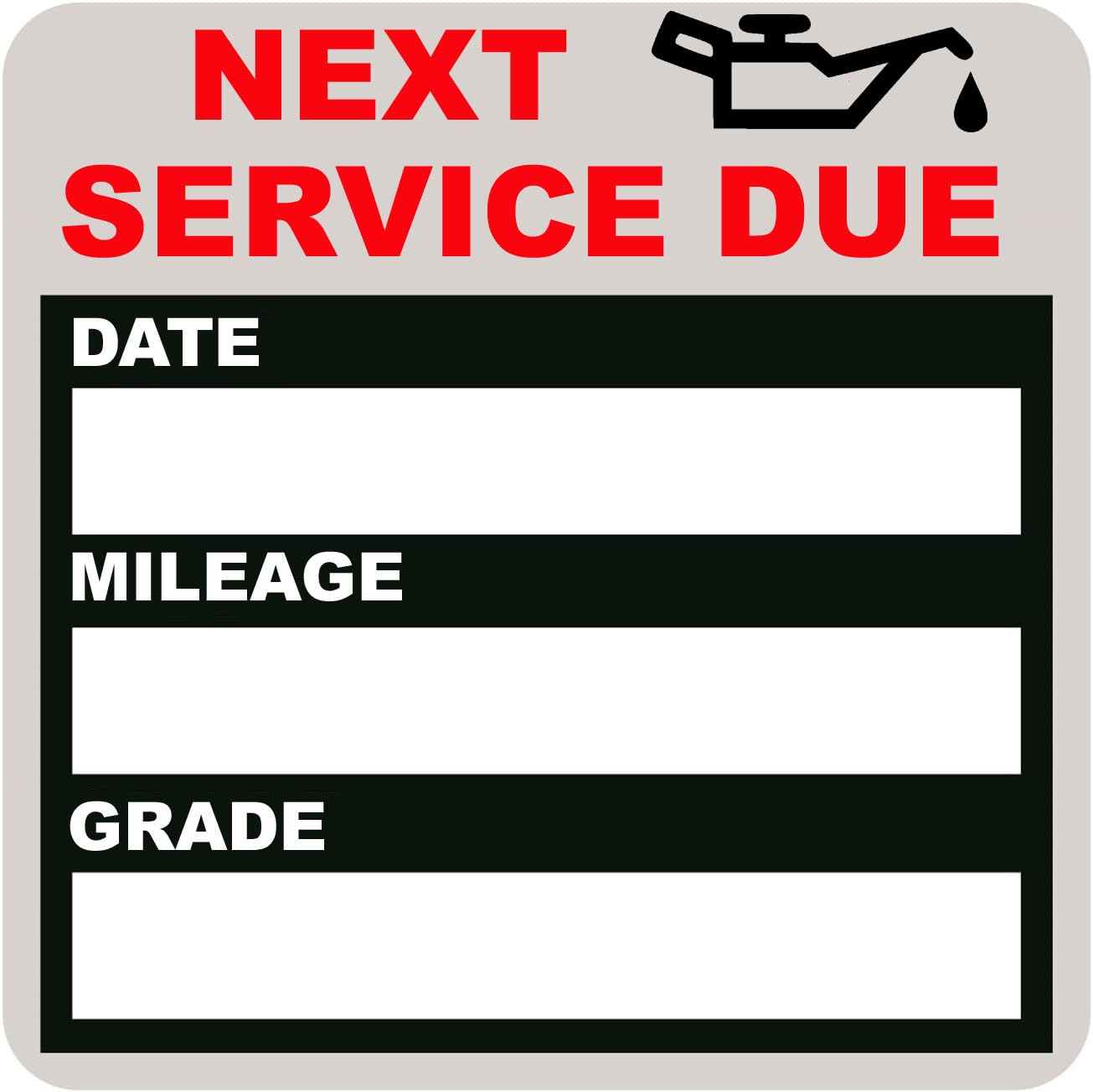 Jinch Oil Change Stickers Static Cling, 120Pcs 2X2 Inches Oil Change Reminder Sticker For Windshield With No Residue, Clear Next