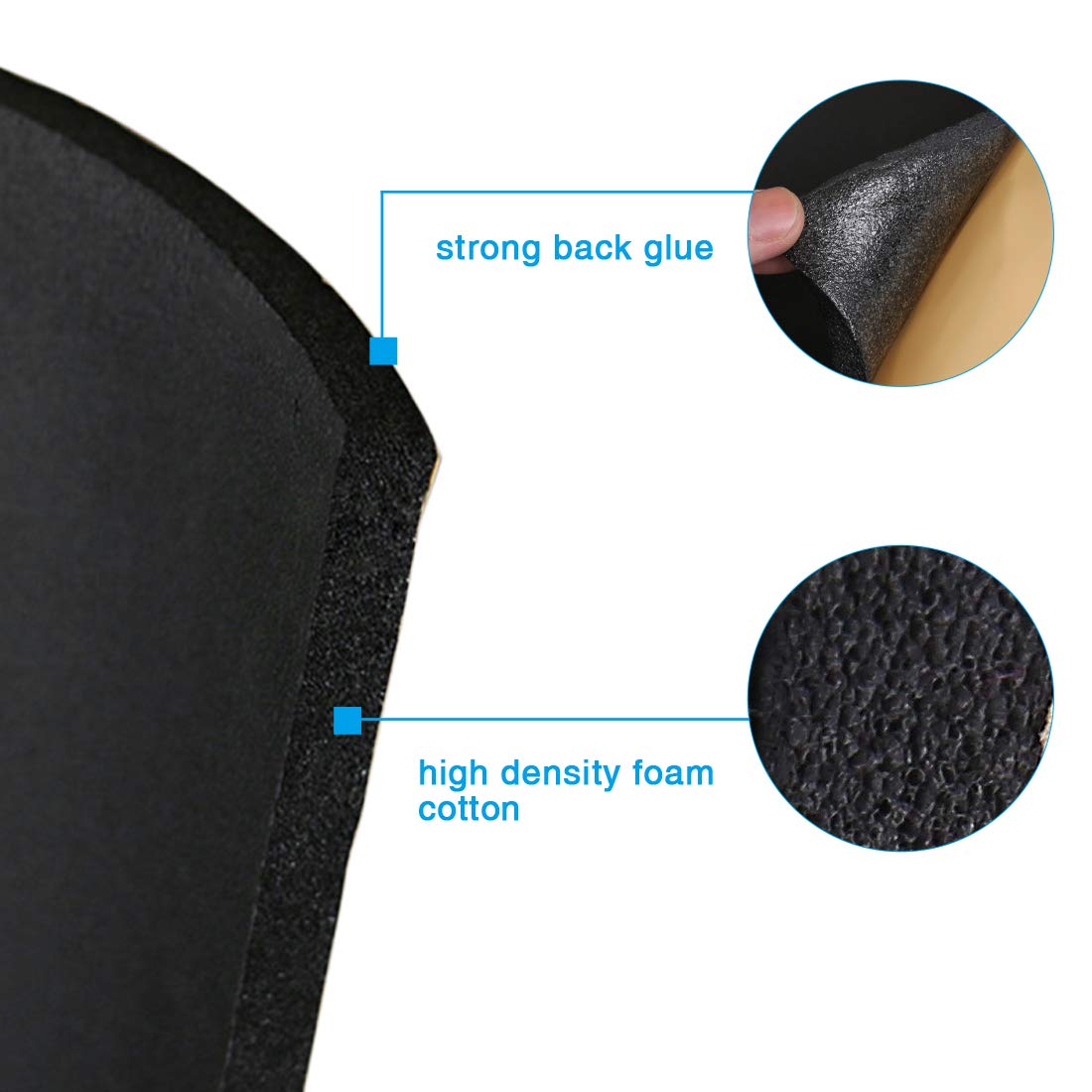 Uxcell 197Mil 16.36Sqft Car Fen-Der Engine Heat Insulation Sound Acoustical Foam Designed Deadener Mat 60''X40''