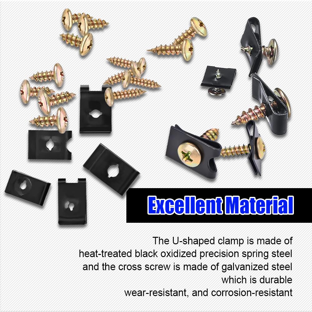 170PCS Automotive Screws and Clips Assortment Kit, Car U-Clip and Screw Assortment Kit, 9 Different Sizes Automotive U Nut and S