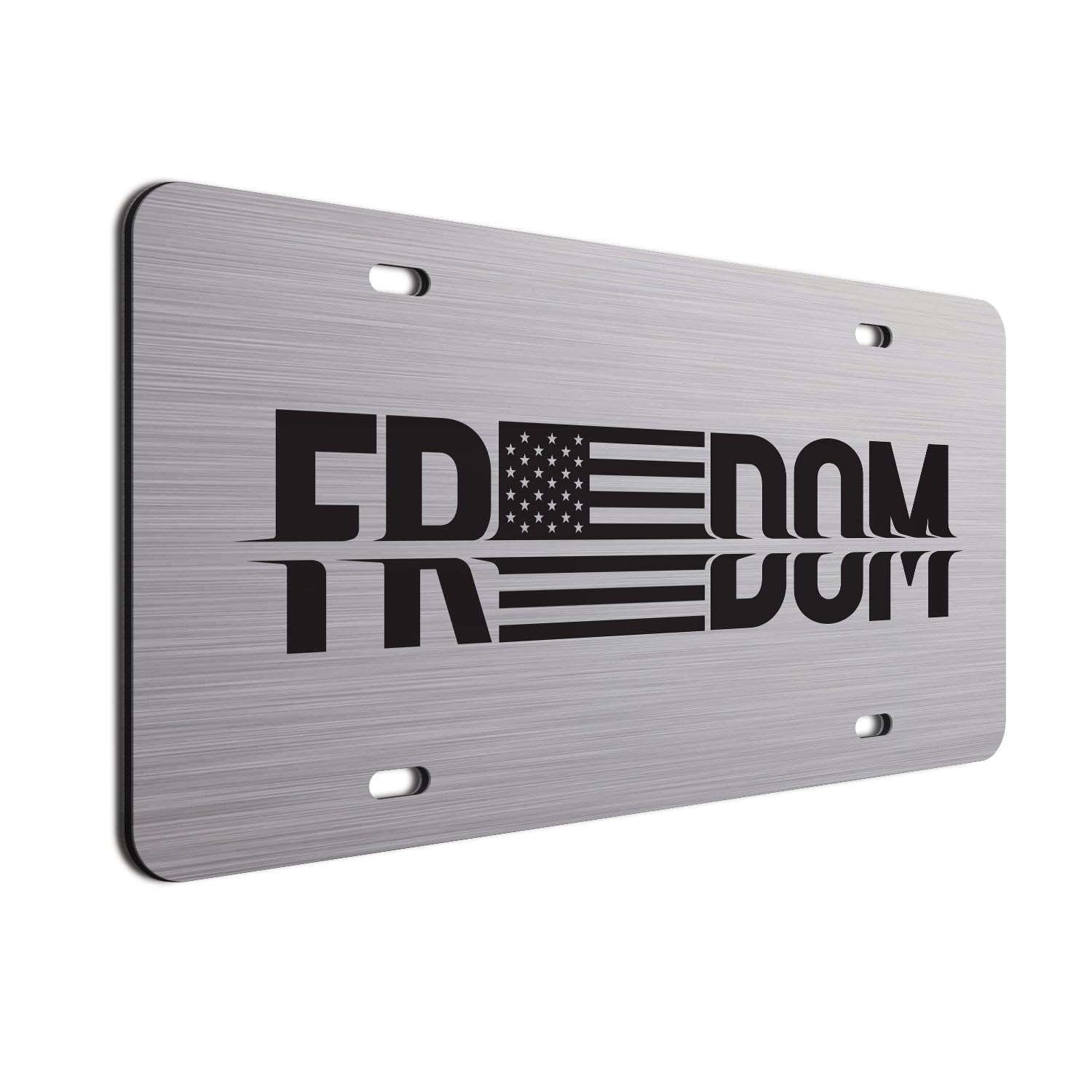 Jass Graphix Freedom License Plate - Patriotic American Flag Design, Outdoor Durable Material, 12X6 Inch Car Tag For Vehicles, T