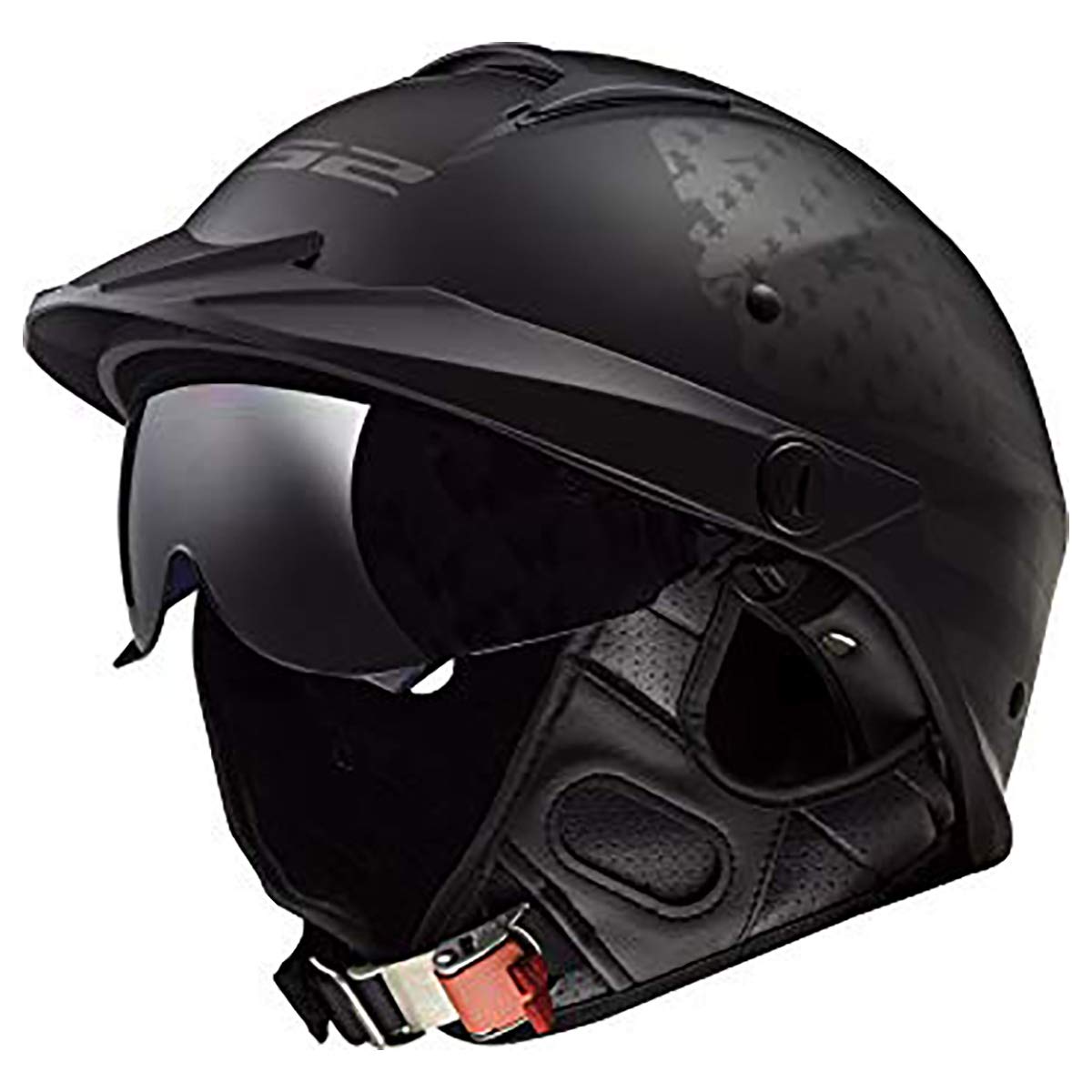 Ls2 Helmets Rebellion Motorcycle Half Helmet (1812 Black Flag - X-Small)