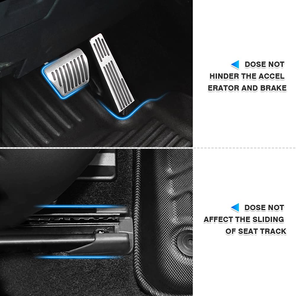 T Tgbros Floor Mats Custom Fit For 2018-2023 2024 Volkswagen Vw Atlas Accessories All Weather Protection Tpe 2 Rows Floor Liners