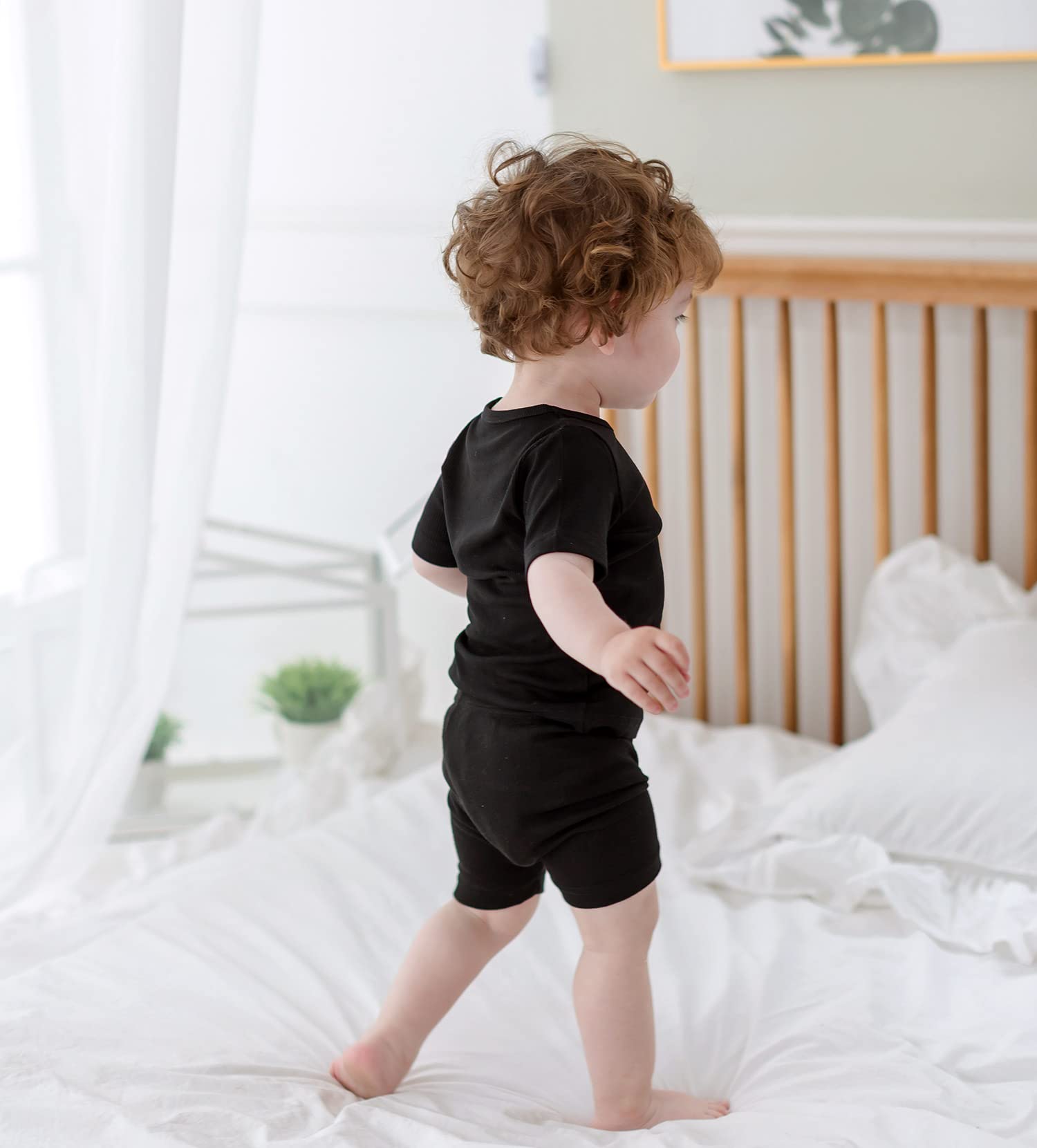 Avauma Newborn Baby Little Boys Girls Snug-Fit Pajamas Summer Short Sets Pjs Kids Clothes (Sblack)