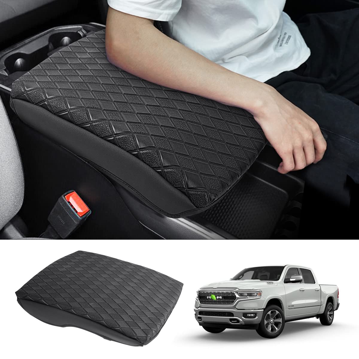 Karltys Leather Console Cover for 2022-2025 Toyota Corolla Cross, Black, Anti-Scratch, Waterproof Armrest Protector