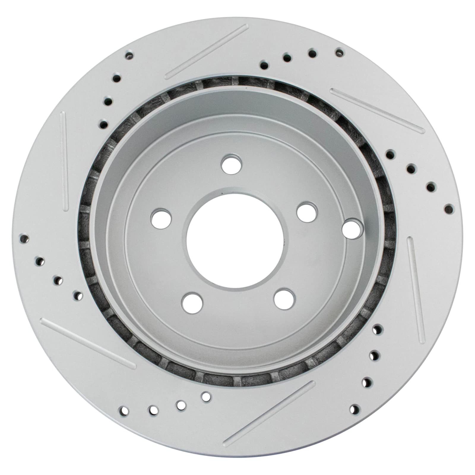 Trq Rear Performance Brake Rotors Set Vented Premium G-Coated Cross Drilled & Slotted Compatible With 2007-2010 Ford Edge Lincol