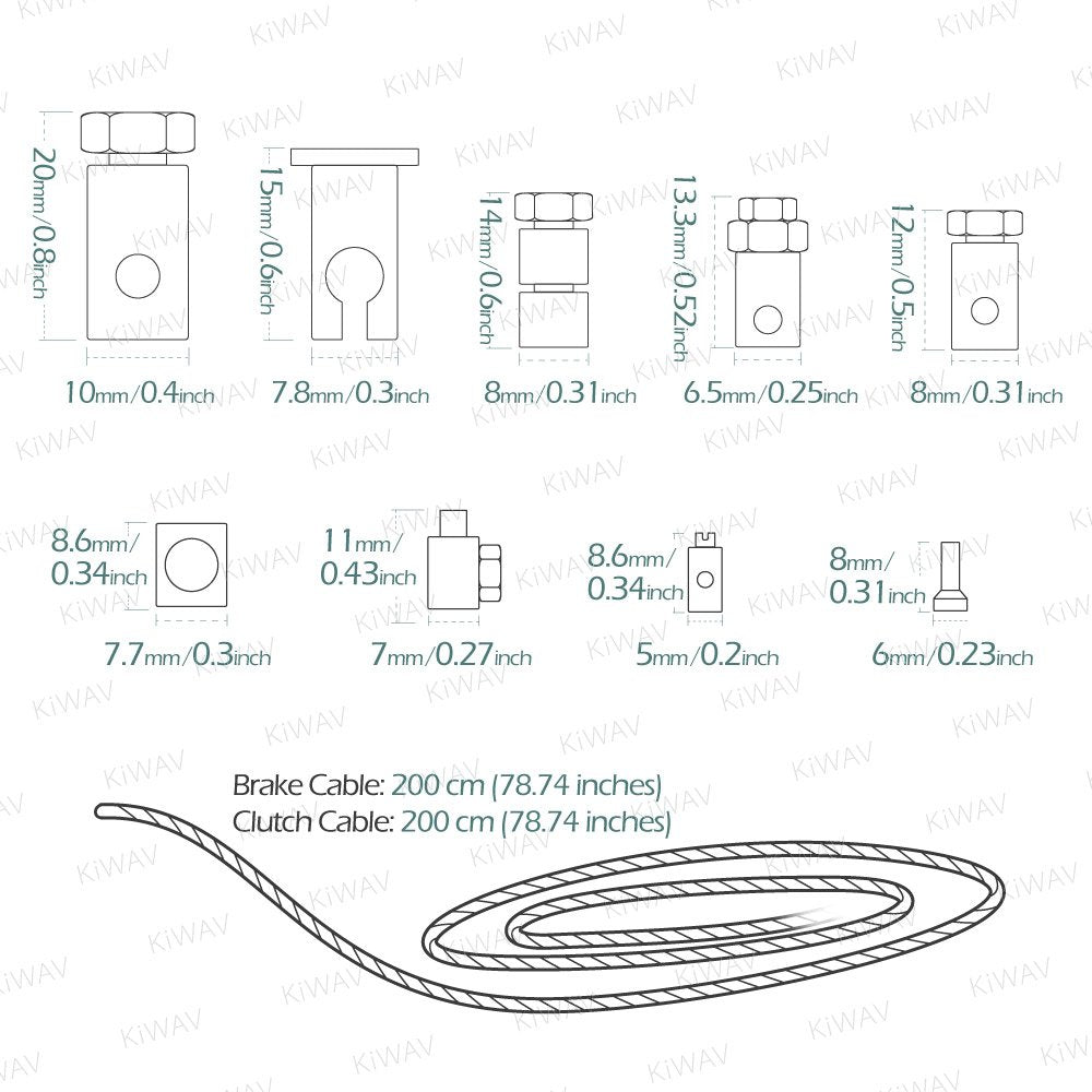 KiWAV Universal Motorcycle Emergency Throttle Clutch Brake Cable Repair Kit - Essential for Honda Yamaha Kawasaki Suzuki - Clutch Cable Repair Kit