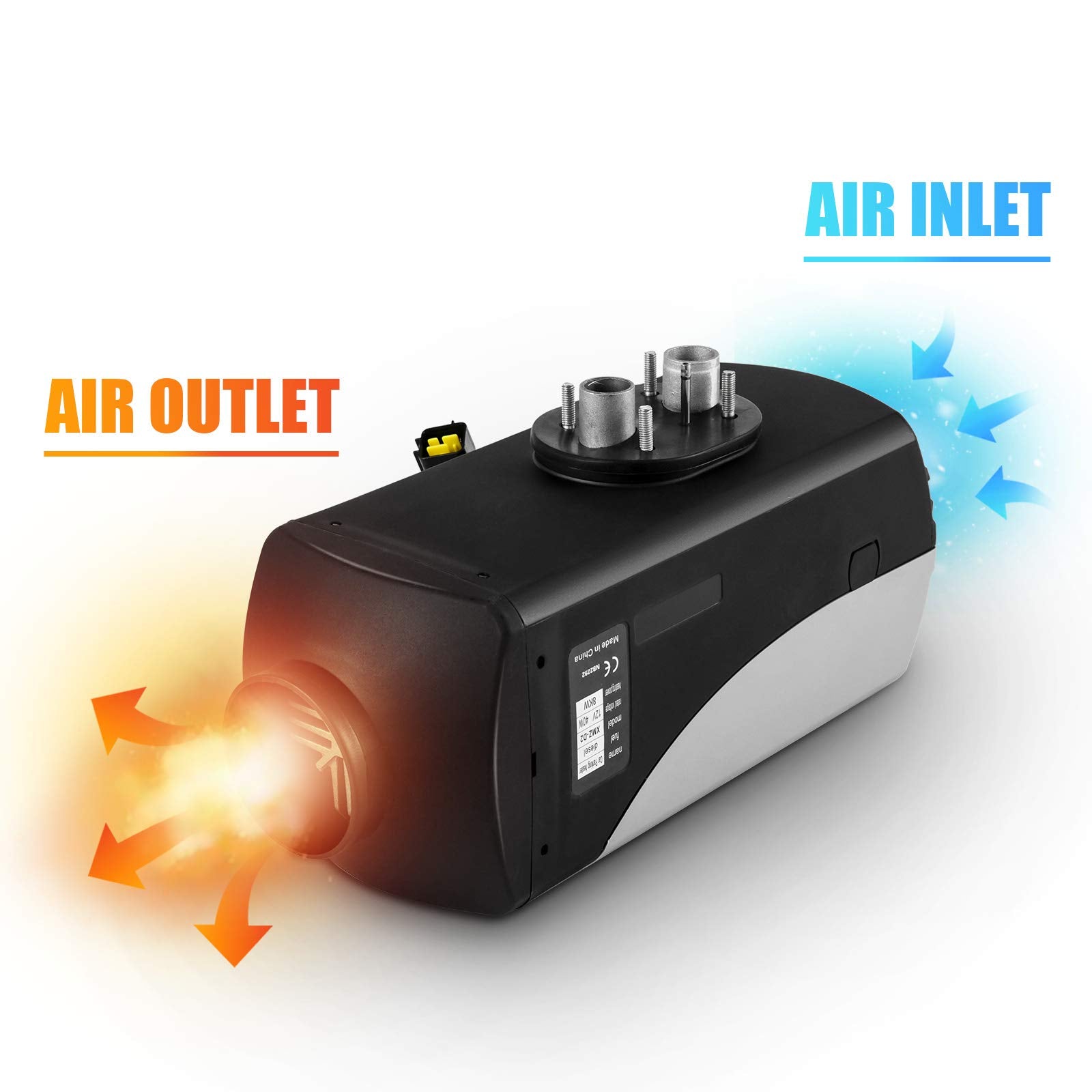 Fiberfly 8KW Diesel Air Heater with 15L Tank, LCD Thermostat & Remote Control for Bus, Boat, and Motor-home