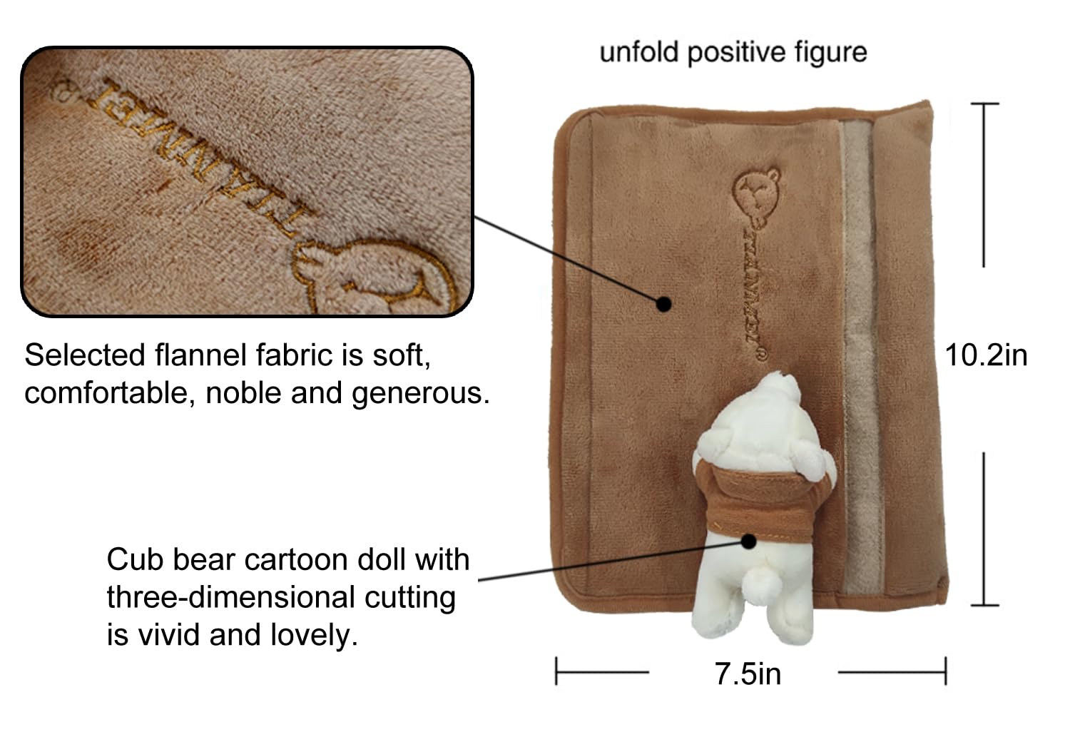 Tianmei 2Pcs Bear Doll Styling Faux Suede Car Seat Belt Strap Cover Shoulder Strap Pad (Brown Color)