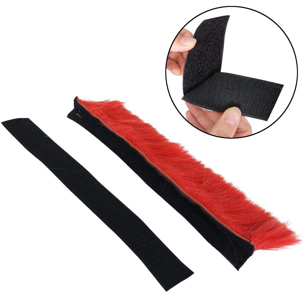 Helmet Mohawk Wig Motorcycle Adhesive Mohawk Hair Patches Skinhead Costumes Wig-Red (Helmet Not Included)