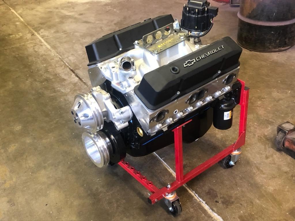 NATIONAL STANDARD Rolling Engine Cradle Stand with Wheels, Fits Chevy V8 Small Block and Big Block, Steel Construction, Built in