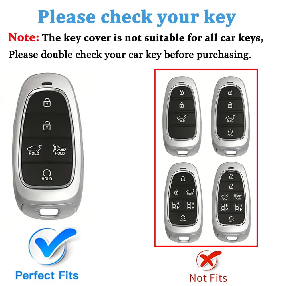 MILD EAST For Hyundai Key fob Cover Fits for 2024 2023 2022 2021 Hyundai Sonata Santa fe Tucson Smart 5 Button Key Case Shell