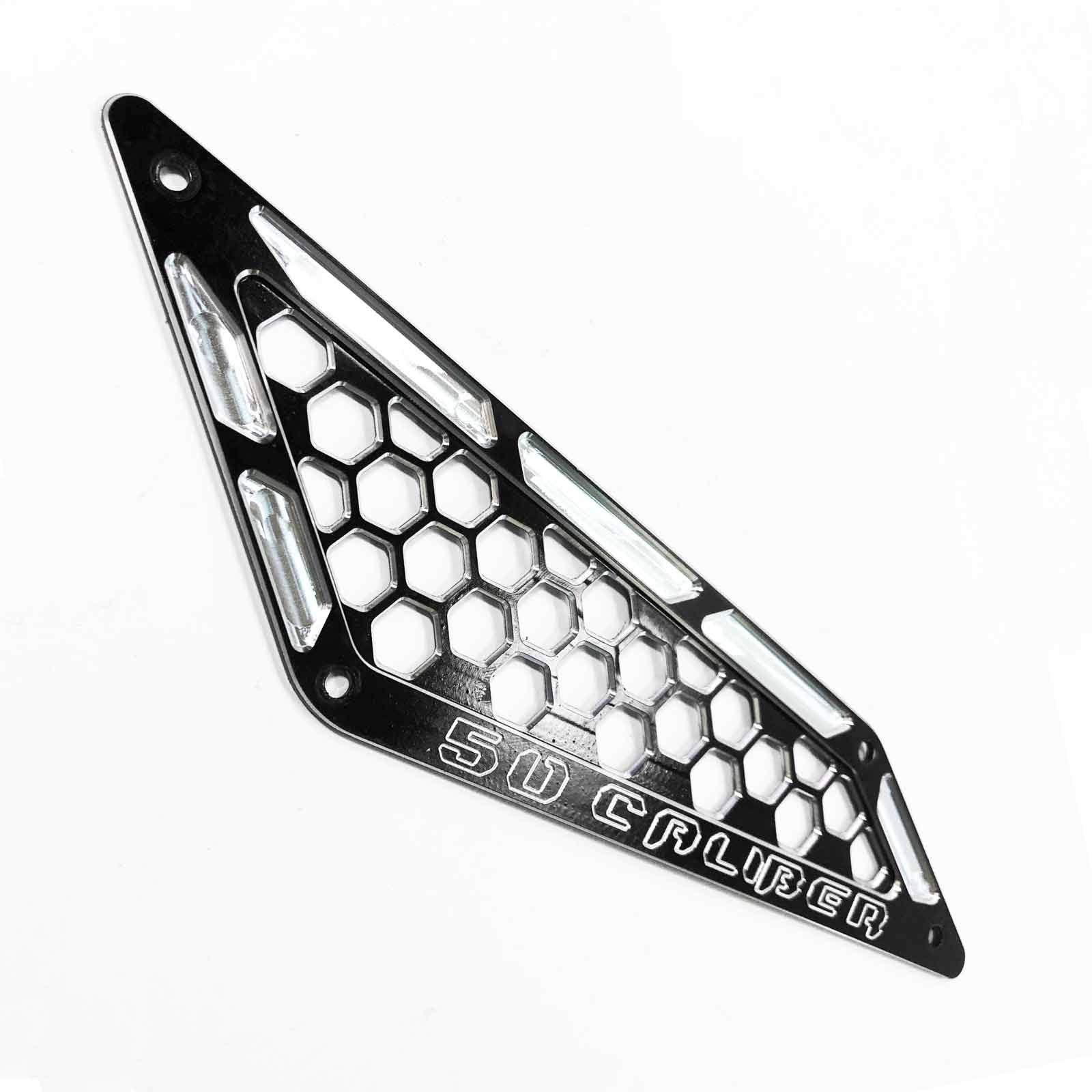 Black 50 Caliber Racing Custom Cnc Billet Air Intake Grille Bezels Fits Polaris Rzr Pro Xp Fits 2 And 4 Seat Models 2020+