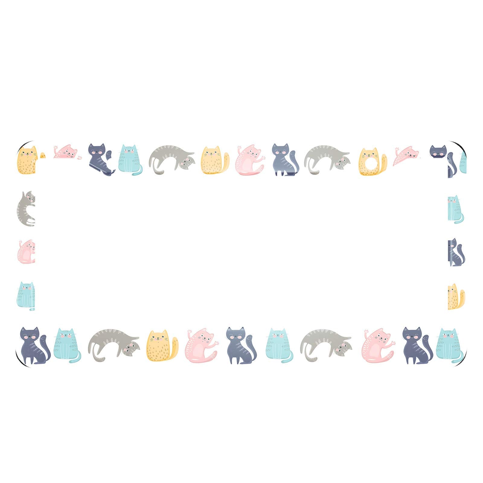 HOSNYE Cute Colorful Cartoon Cats License Plate Frame Casual Sport Cat Metal License Plate Cover Front Plates Frames Car Tag Fra