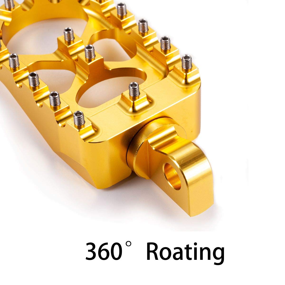 Hopider Cnc Wide Foot Pegs 360° Roating Mx Chopper Bobber Style For Harley Dyna Sportster Fatboy Iron 883,Gold