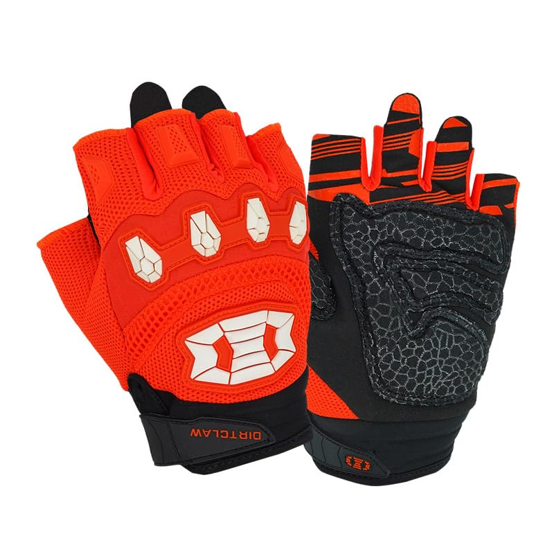 Seibertron Adult Dirtclaw Gloves - Motorcycle Motocross Sports Gloves For Ultimate Grip And Protection Fluo Orange S