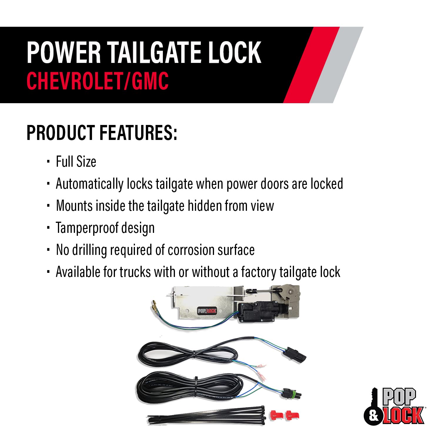Pop & Lock – Power Tailgate Lock For Chevrolet Silverado 1500 And Gmc Sierra 1500 - Fits Model 2007 To 2013 (Pl8120Q)