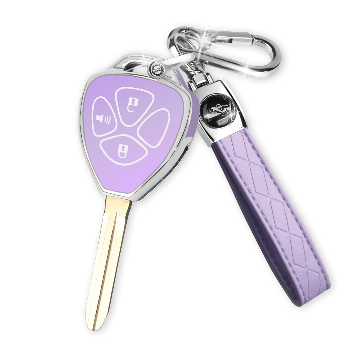 Qbuc For Toyota Key Fob Cover With Keychain,Car Key Case For 2006-2018 Toyota 4Runner Corolla Matrix Rav4 Venza Yaris, Scion Iq