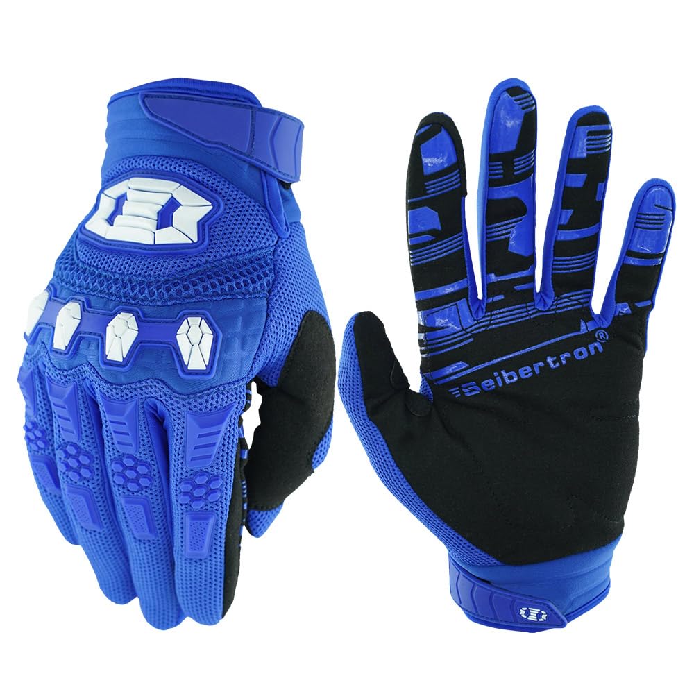 Seibertron Youth Dirtpaw Unisex Mx Atv Mtb Racing Gloves - Full Finger Touchscreen Glove For Bicycle Cycling Mountain Biking Mot