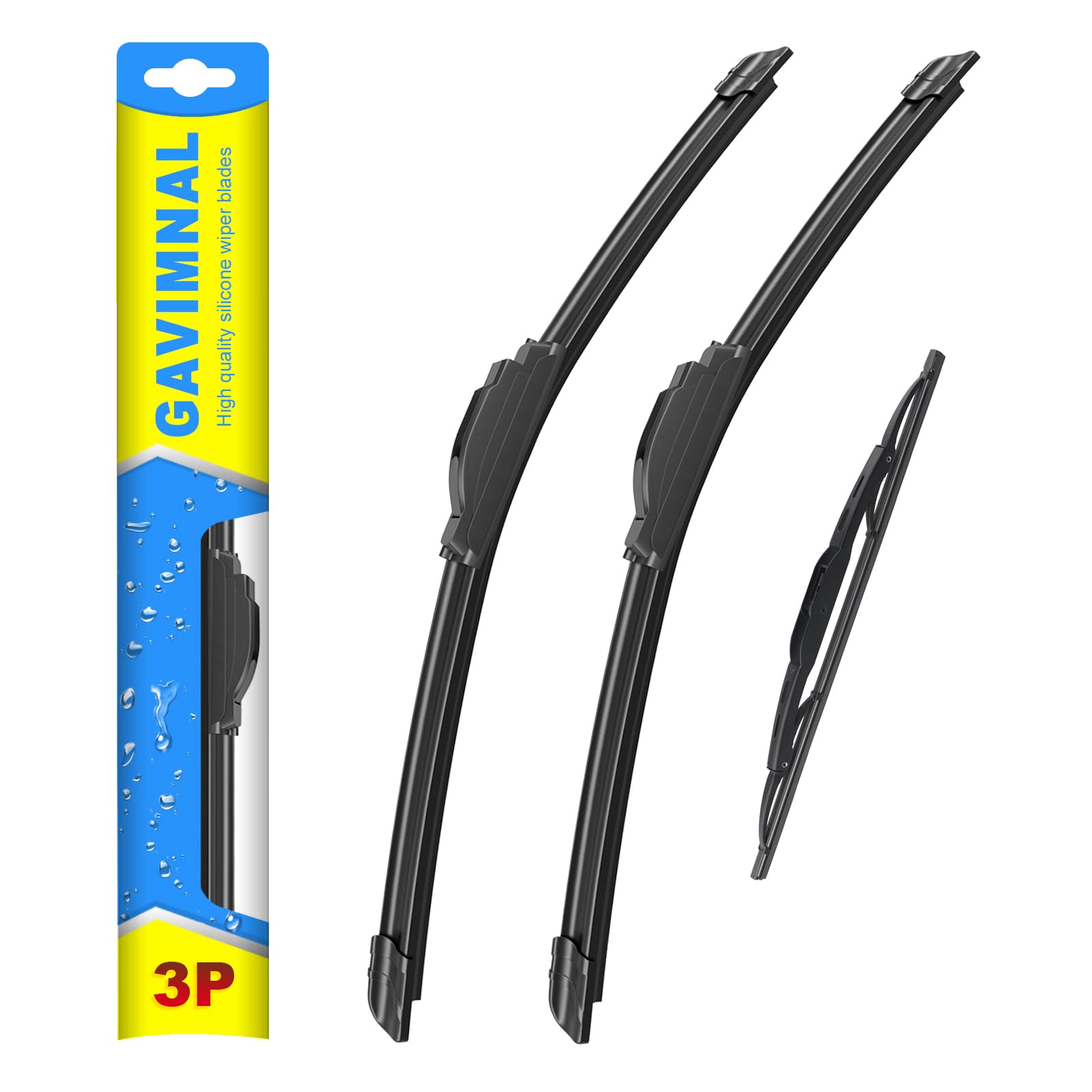 Gavimnal 24''+18''+13'' Silicone Wiper Blades Replacement For Chevrolet Equinox 2018-2021,All-Season Front Rear Windshield Wiper