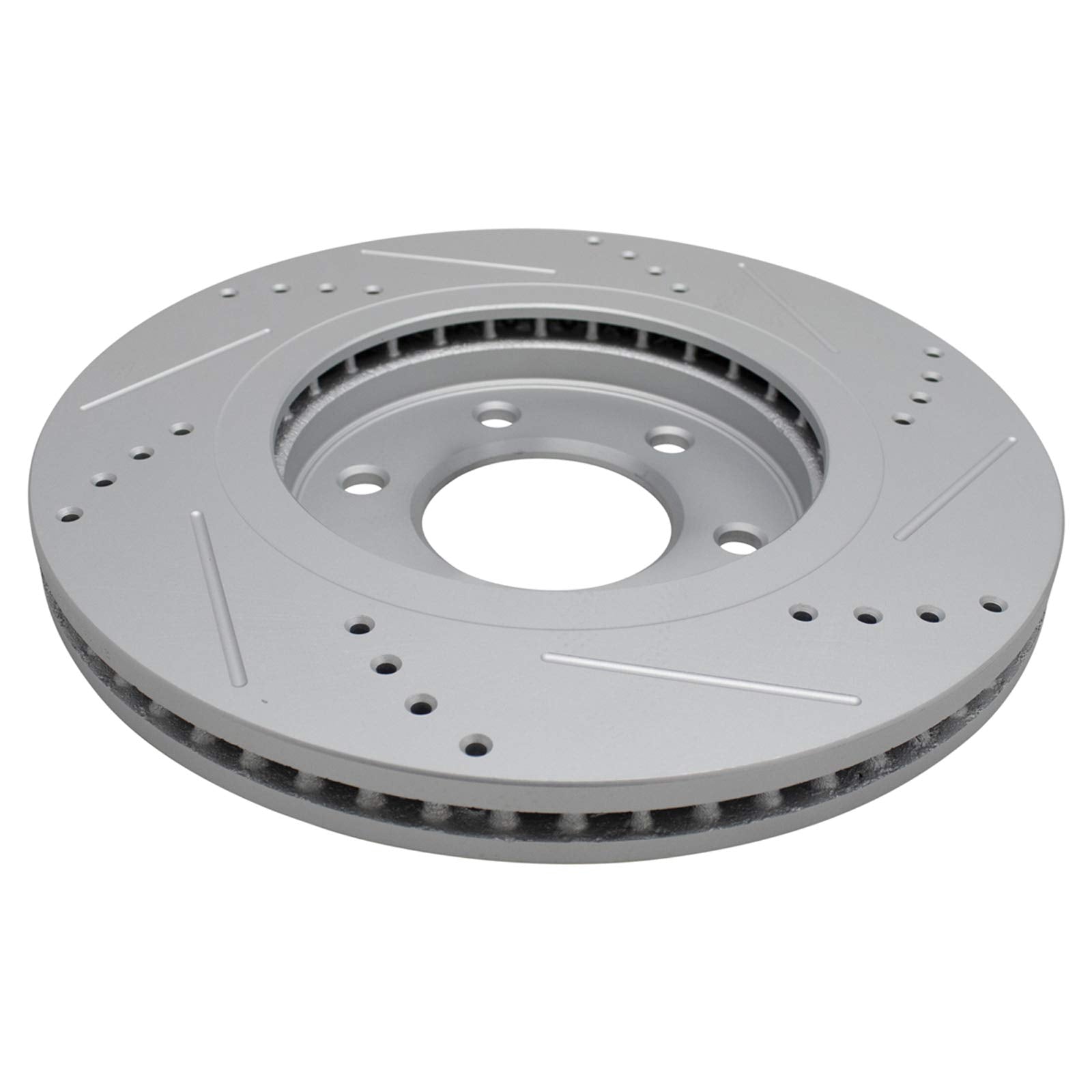 Trq Front Performance Brake Rotors Set Premium G-Coated Cross Drilled & Slotted Compatible With 2008-2013 Infiniti Qx56 2014-202