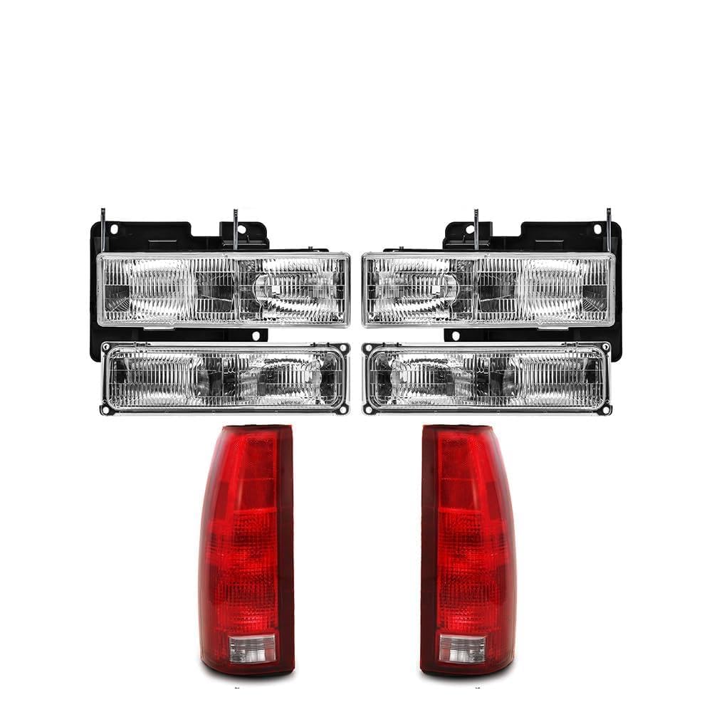EPIC LIGHTING OE Spec-B-A Replacement Halogen Headlights Signal Lights Tail Lights Black Trim Compatible with CHEVROLET GMC 94-0