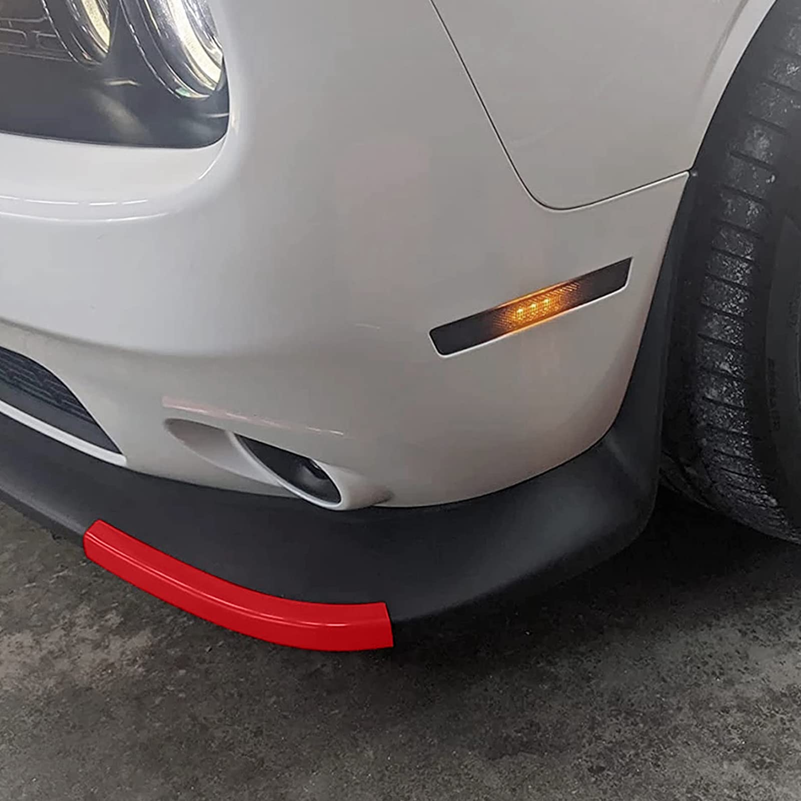 Voodonala Front Bumper Lip Splitter Protector for 2015-2023 Dodge Challenger Scat Pack, R/T, GT, SRT - Red, Plastic, 2pcs/Set
