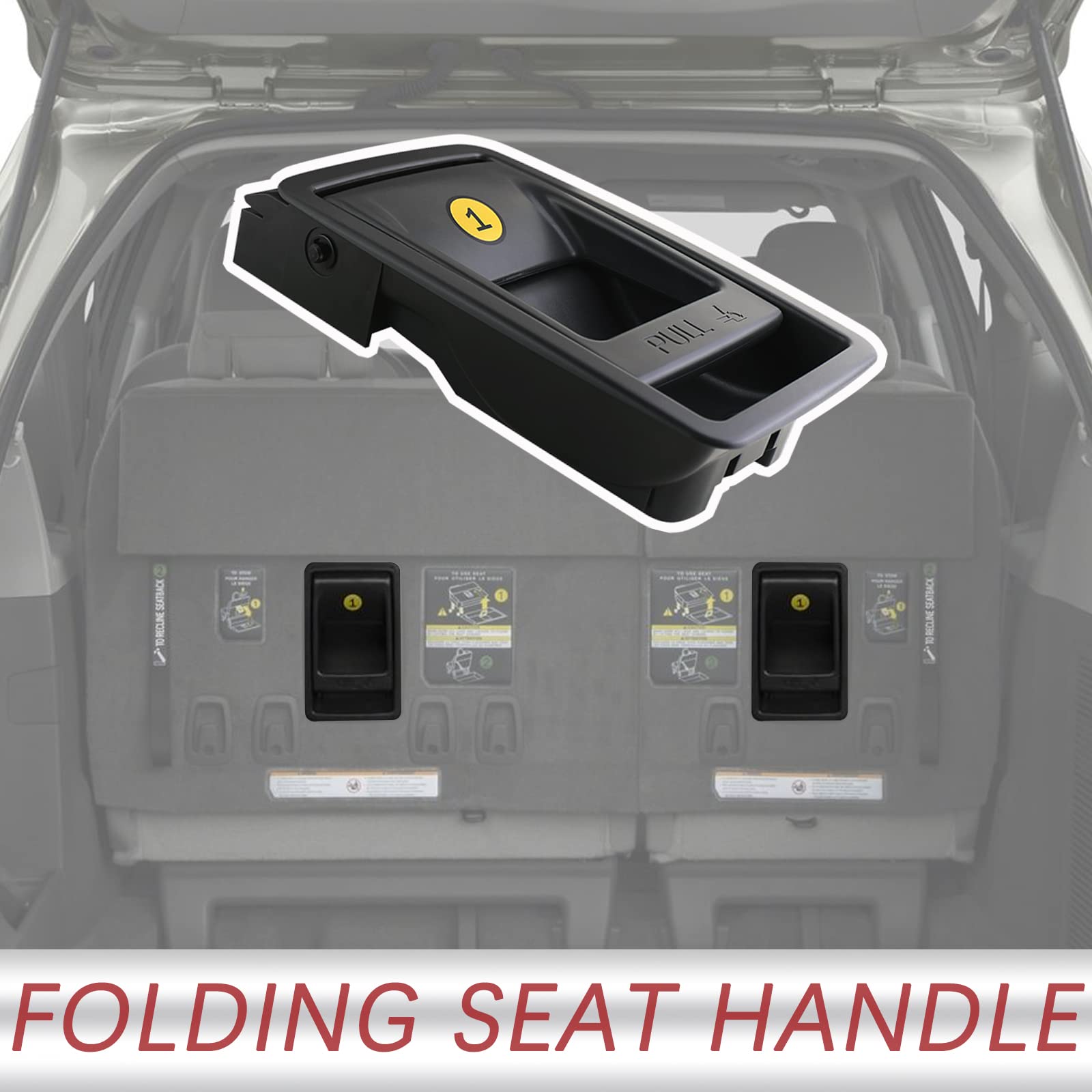 TQPONLY Folding Seat Latch Release Handle | Black | Compatible with 11-20 Toyota Sienna | Replaces 75220 72909-08011 | Model F03042-BL