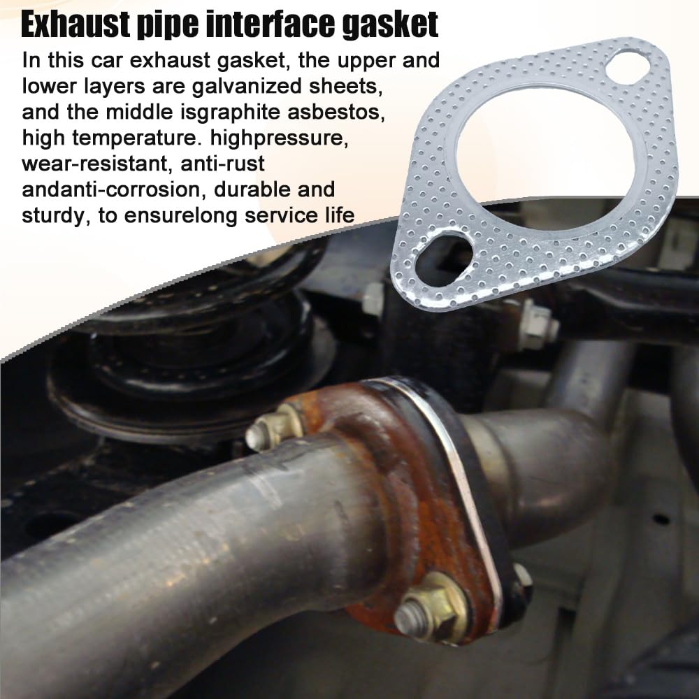 Kutyun 2PCS Car Exhaust Gasket - Ultra Seal 2-Bolt 2-Inch High Temp Exhaust Flange Gaskets