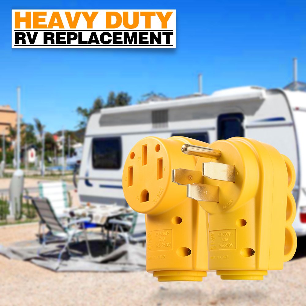 SnowyFox 50 Amp Male Replacement Plug - Heavy Duty ABS with Ergonomic Handle