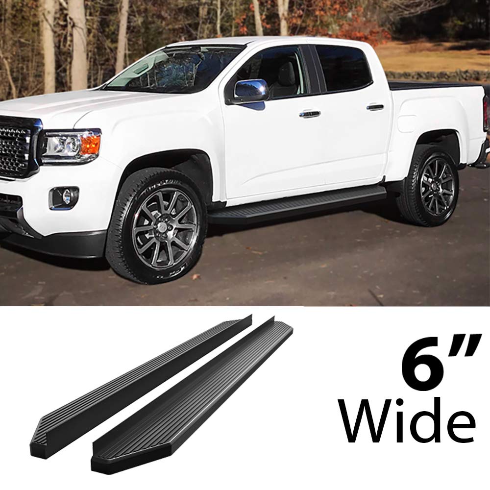 Hd Ridez Flat Style Running Board Compatible With Chevy Colorado Gmc Canyon 2015-2024 Crew Cab (Nerf Bar Side Steps Side Bars)