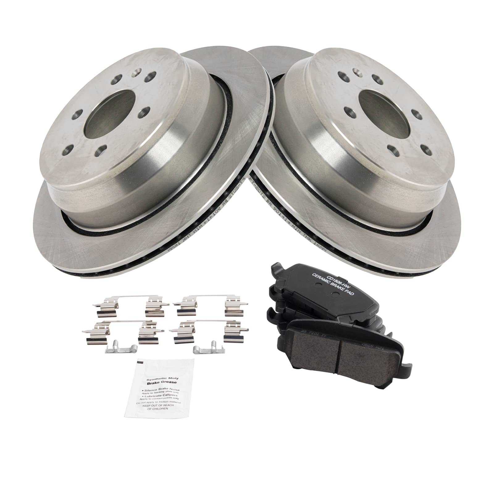 Trq Rear Brake Pad & Rotor Kit Brake Pads Brake Rotor Ceramic Compatible With 2015-2019 Chevrolet Colorado Gmc Canyon