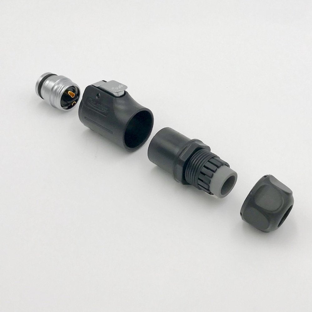CNLINKO 2 Pin Industrial Circular Connector, Male Plug, Waterproof IP67, Fits Furrion RV Solar Ports, Model LP-20-C02PE-01-001