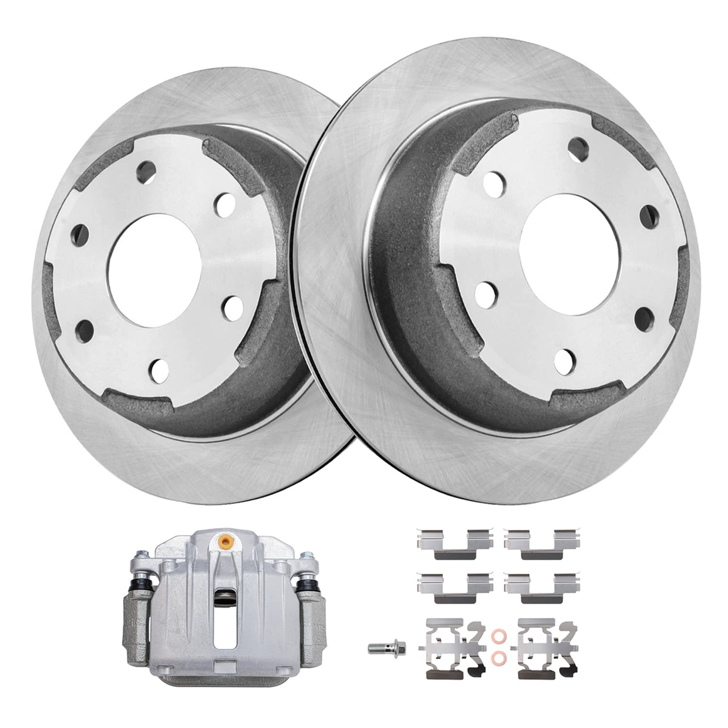 Detroit Axle - Rear Disc Brake Rotors + Left Brake Caliper Replacement for Silverado Sierra Suburban 1500 Astro Tahoe Safari - 3