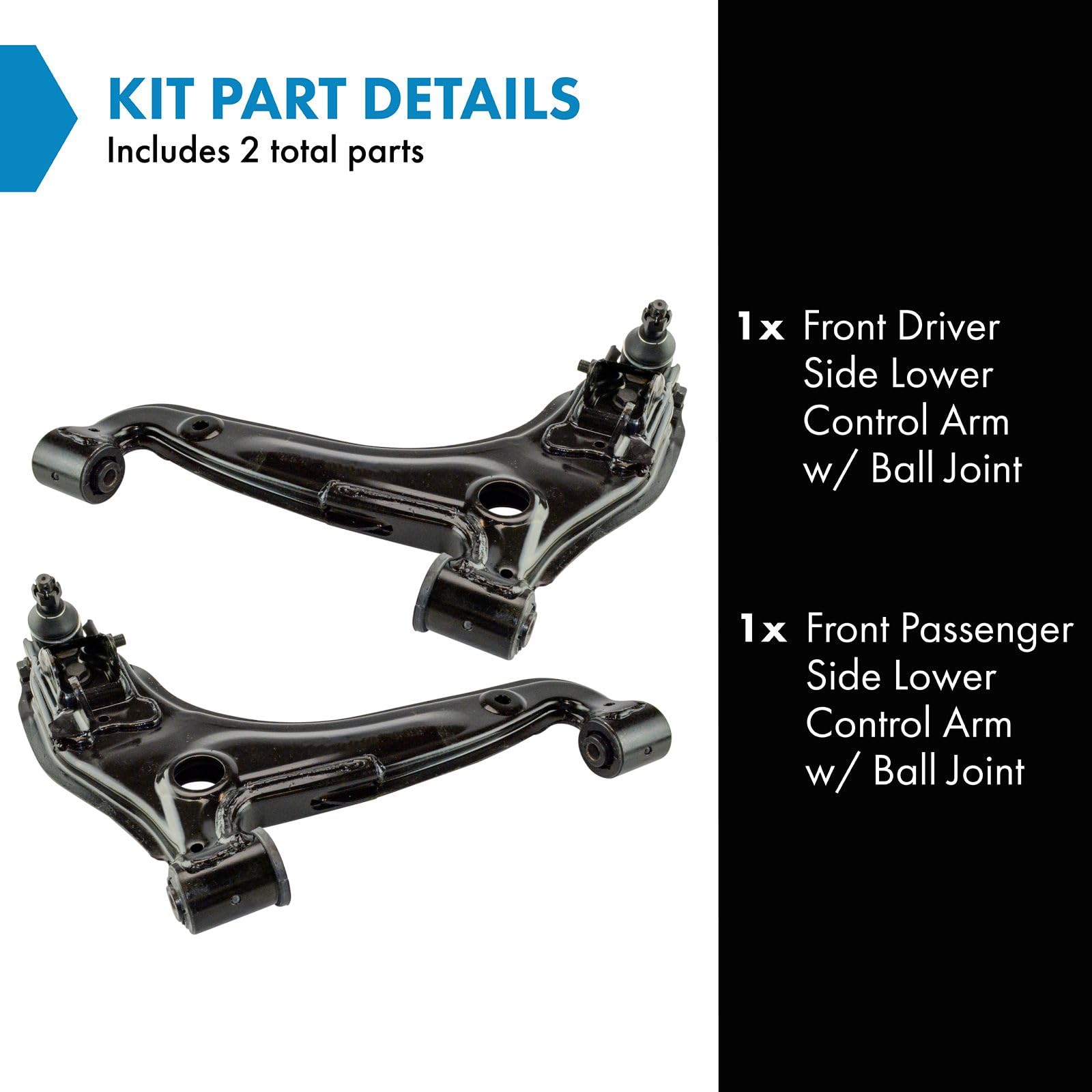 Trq Front Lower Control Arm With Ball Joint Set Compatible With 1990-2005 Mazda Miata