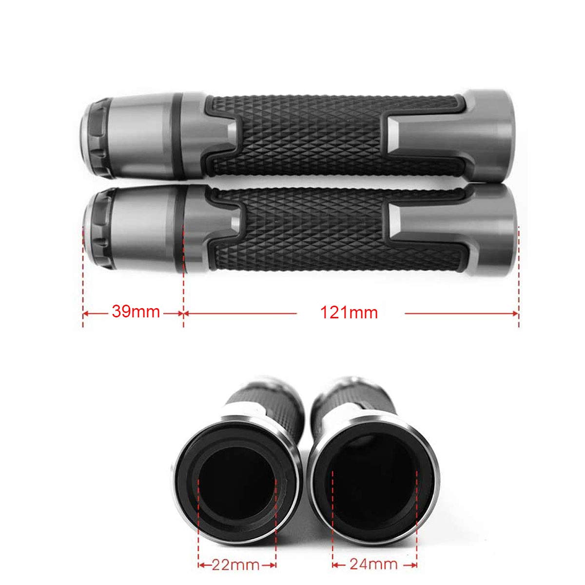 7/8'' 22Mm Motorcycle Cnc Aluminum Powersports Handlebar Grips With Grip Ends For Cbr500 Cbr1000Rr Cbr1100Xx Cbr125 Cbr250 Cbr30