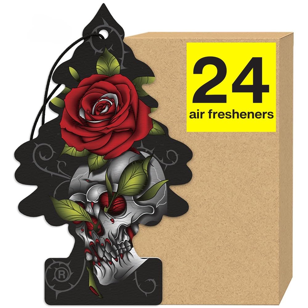 Little Trees Air Fresheners Car Air Freshener. Hanging Tree Provides Long Lasting Scent For Auto Or Home. Rose Thorn, 24 Air Fre