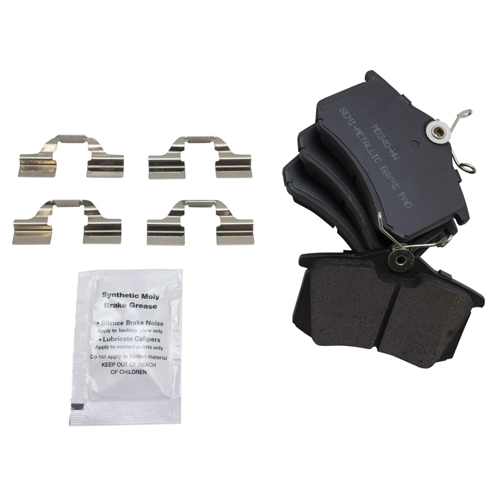 Trq Rear Brake Pad & Rotor Kit Brake Pads Brake Rotor Semi-Metallic Compatible With 2002 Audi A4 Quattro S4