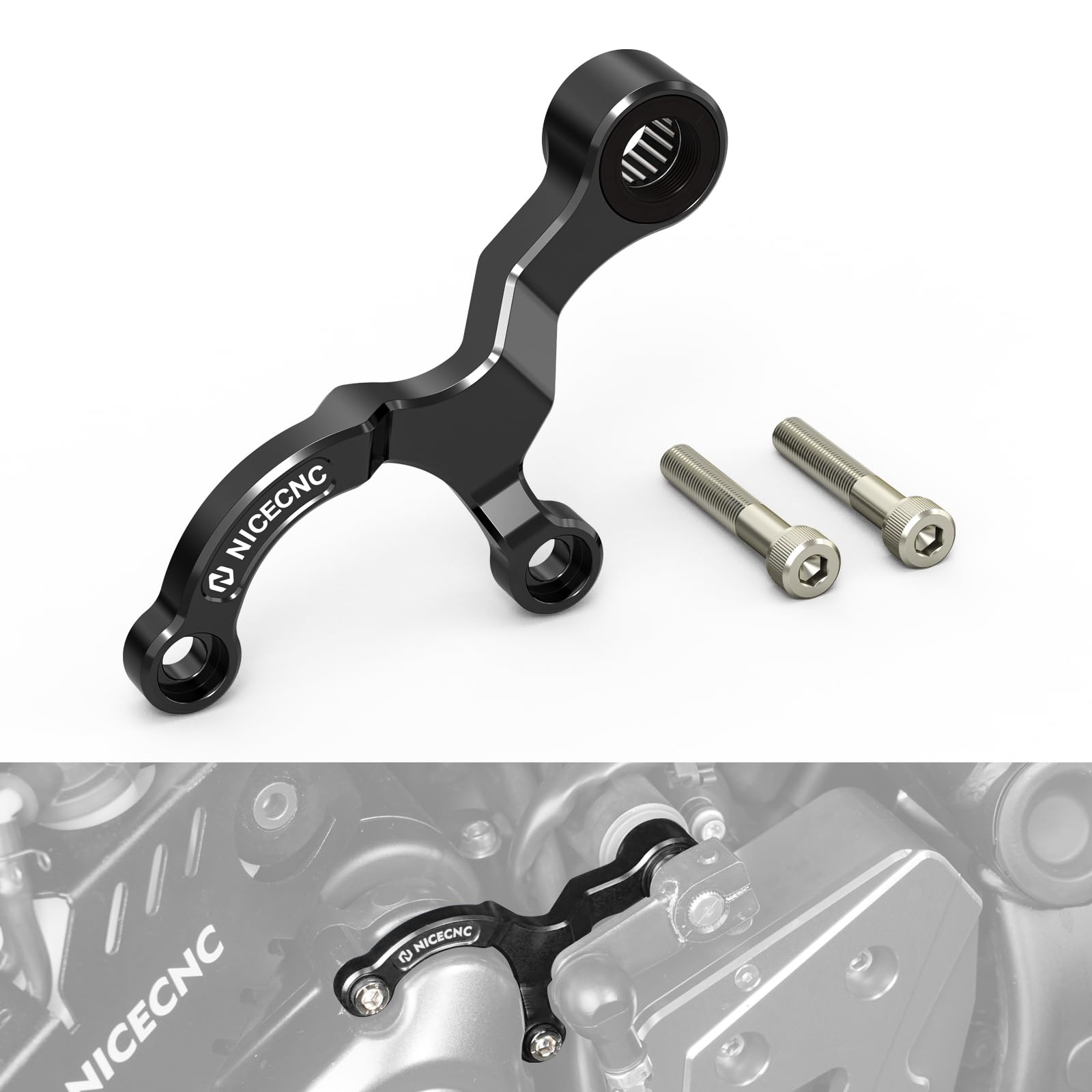 Nicecnc Black Shift Stabilizer Gear Shift Support Compatible With Yamaha Tenere 700/Xtz700 2019-2024,Tenere 700 Rally Edition 2020-2024,Tenere 700 World Raid 2022,Mt-07 2018-2023