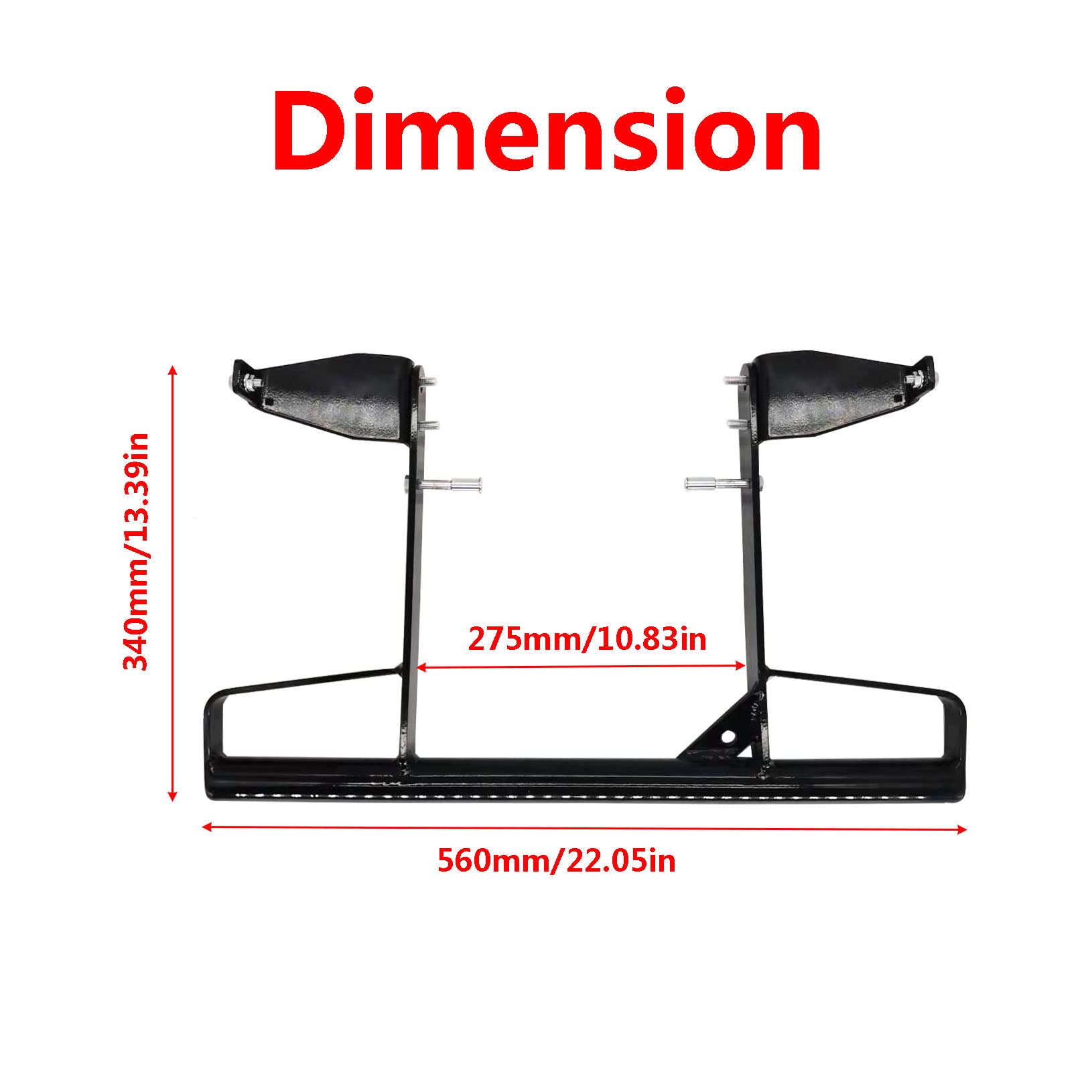 HJSIUTV Aluminum Rear Wide Grab Bar Bumper for 2006-2020 Yamaha Raptor 700R, Black