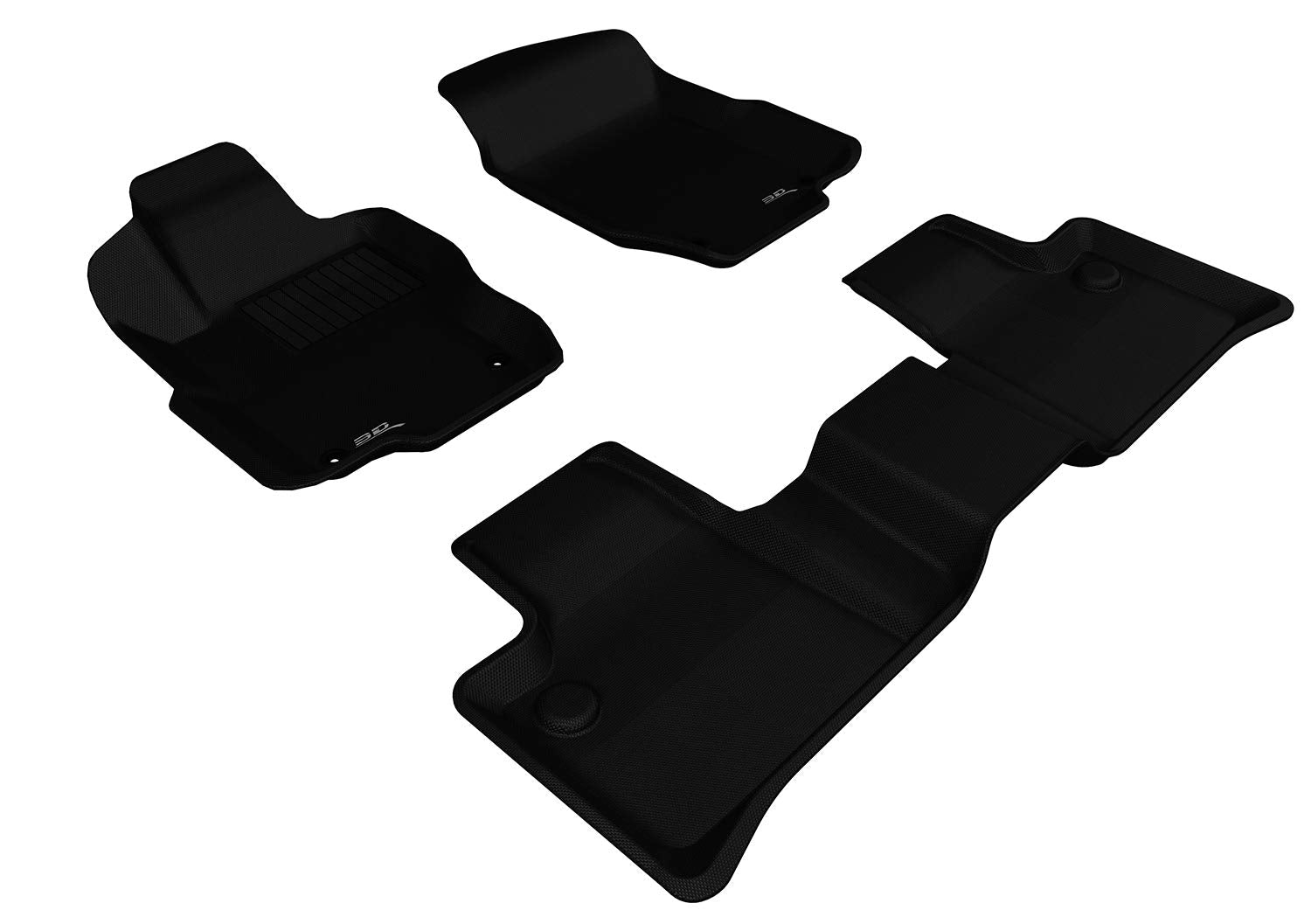 3D MAXpider Custom Fit Kagu Floor Mat (Black) for 2006-2011 Mercedes-Benz ML-Class (W164) - 1ST Row 2ND Row