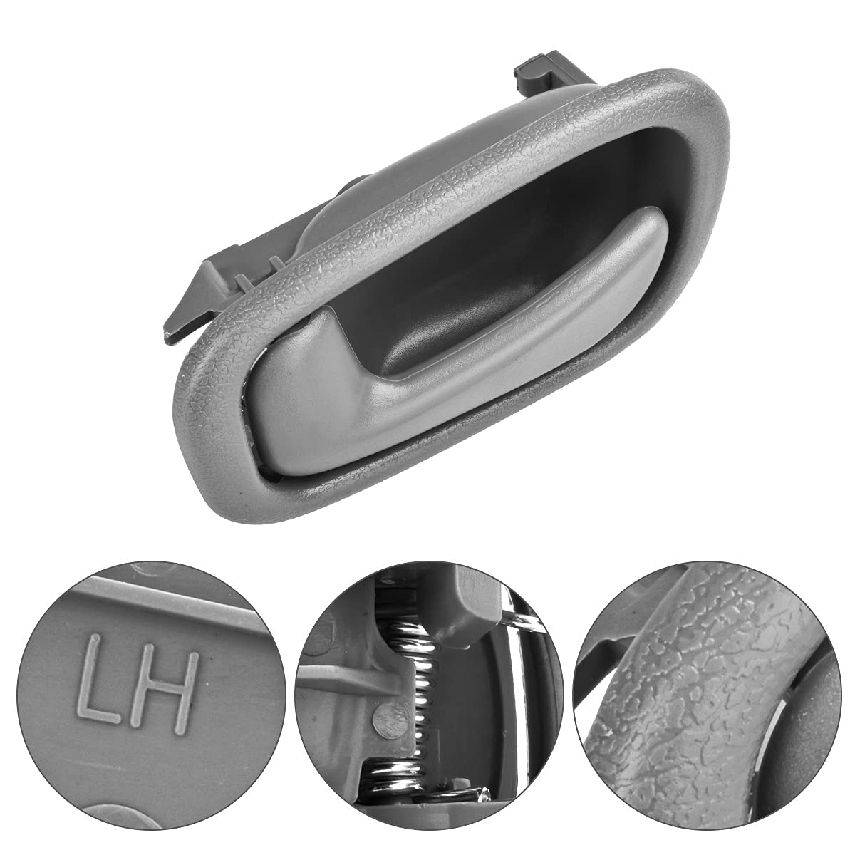 Faersi 4Pcs Inside Interior Door Handles Front Rear Driver & Passenger Side Replacements For 1998 1999 2000 2001 2002 Corolla Prizm Manual Lock, Gray