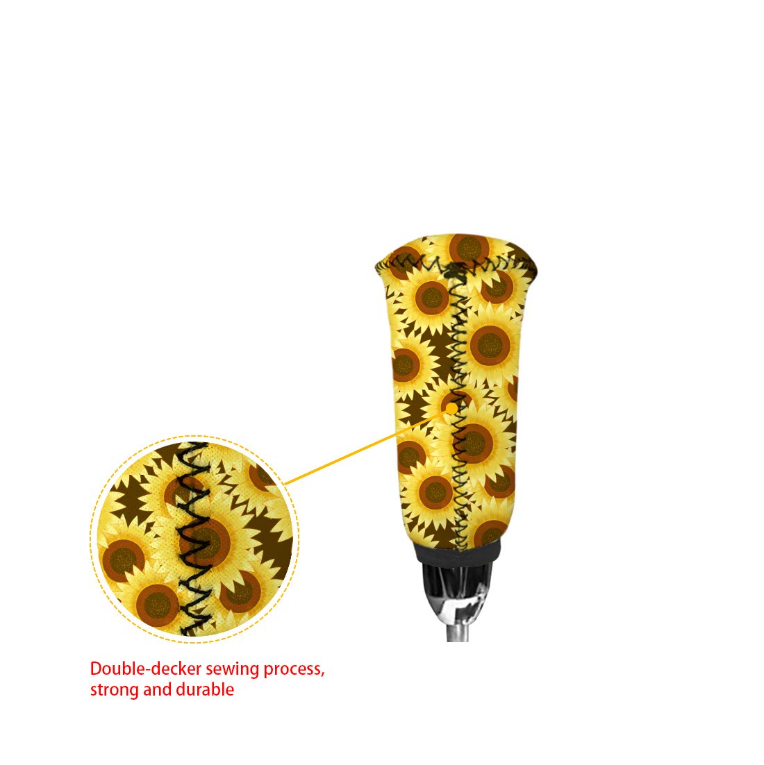 Babrukda Elegant White Daisy Print Handbrake Cover Gear Shift Knob Cover Set Universal Case Sleeve Hand Protector For Car Auto S