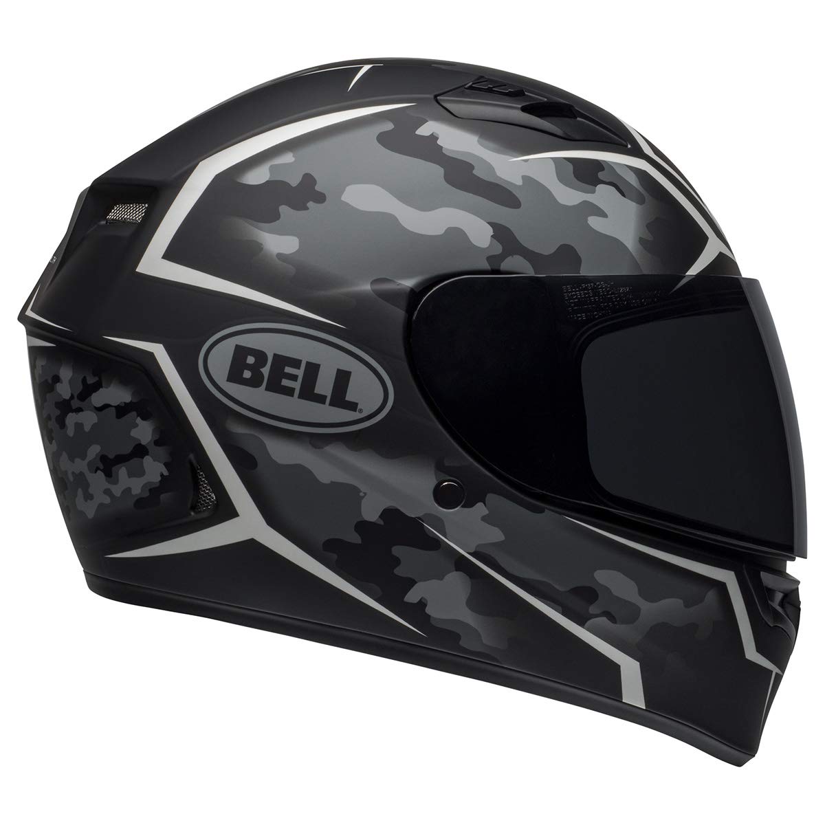 Bell Qualifier Full-Face Motorcycle Helmet (Stealth Camo Matte Black / White - Small)