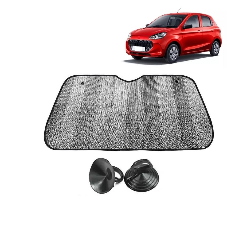Car Windshield Sun Shade UV Rays Protector Silver Sunshade Solar Reflective Suitable for Maruti Suzuki Alto K10 [2022 to 2024]