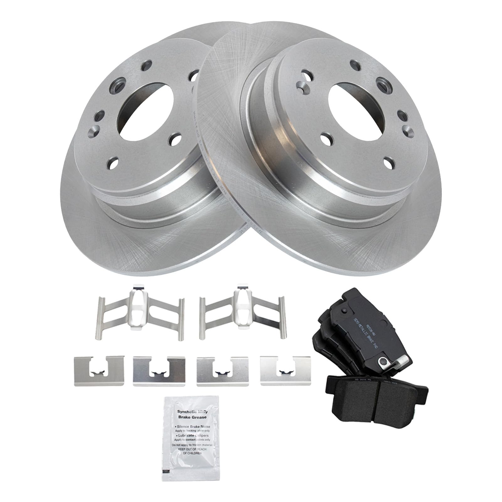 Trq Rear Brake Pad & Rotor Kit Brake Pads Brake Rotor Semi-Metallic Compatible With 1999-2003 Acura Tl