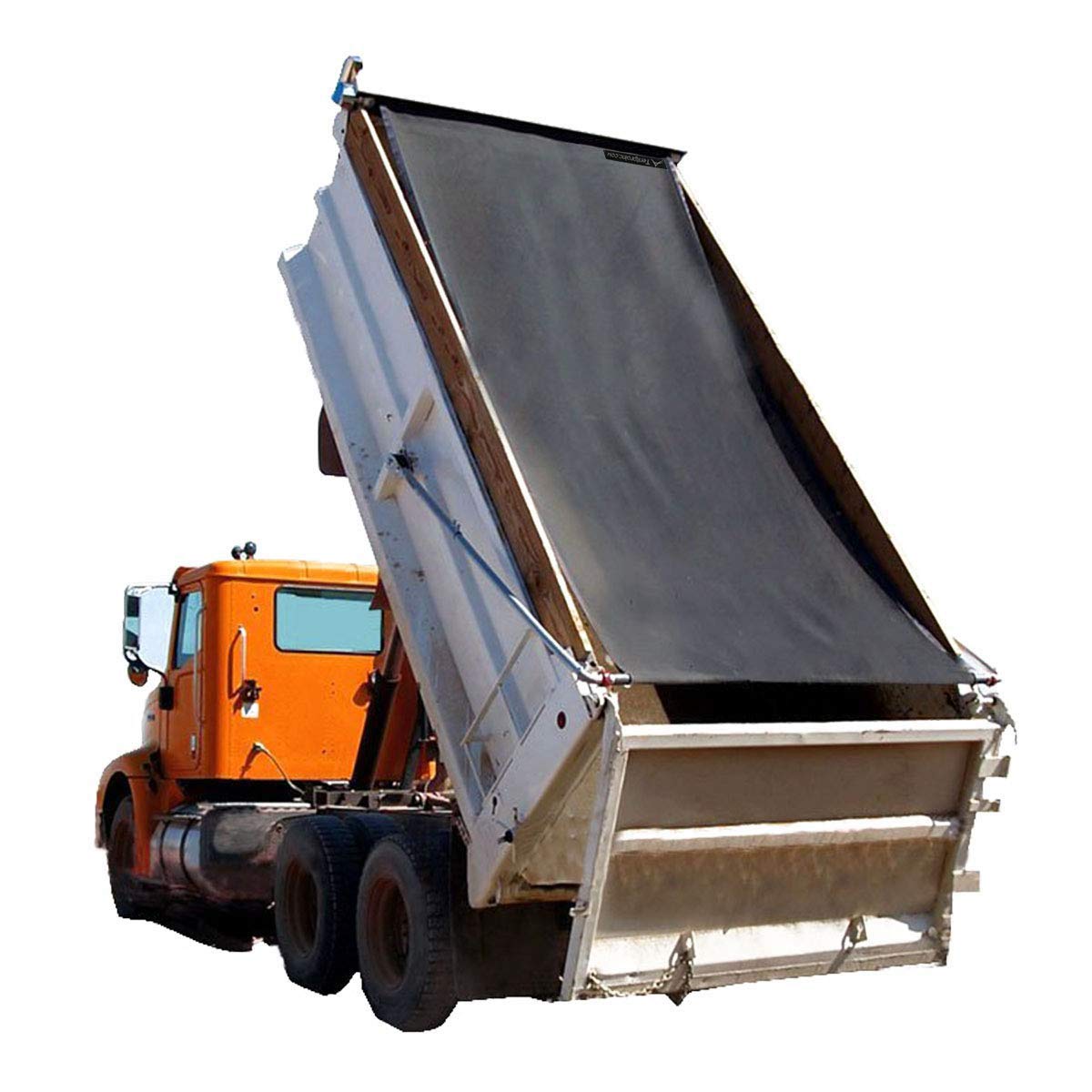 Dump Truck Mesh Tarp 8'X18' - Black Leaveshade Heavy Duty Cover With 6'' Pocket Reinforced Double Needle Stitch Webbing Ripping