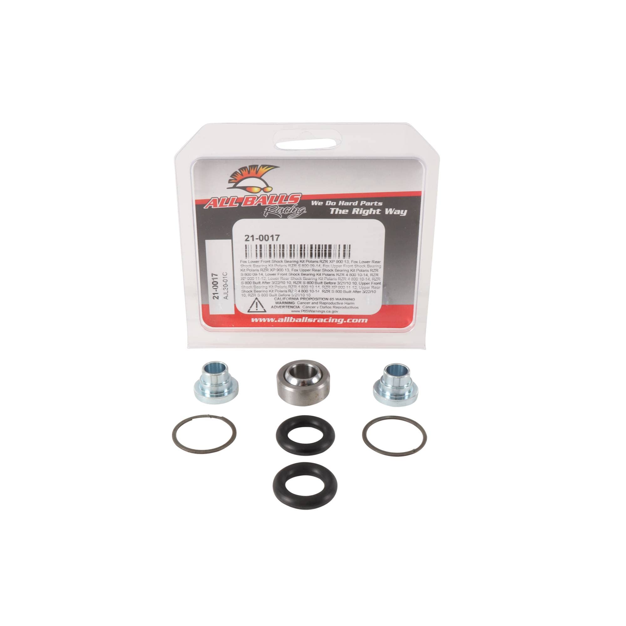 All Balls Racing 21-0017 Shock Bearing Kit Compatible with/Replacement for Polaris RZR 4 800 2010-2014, RZR S 800 2009, 2011-201
